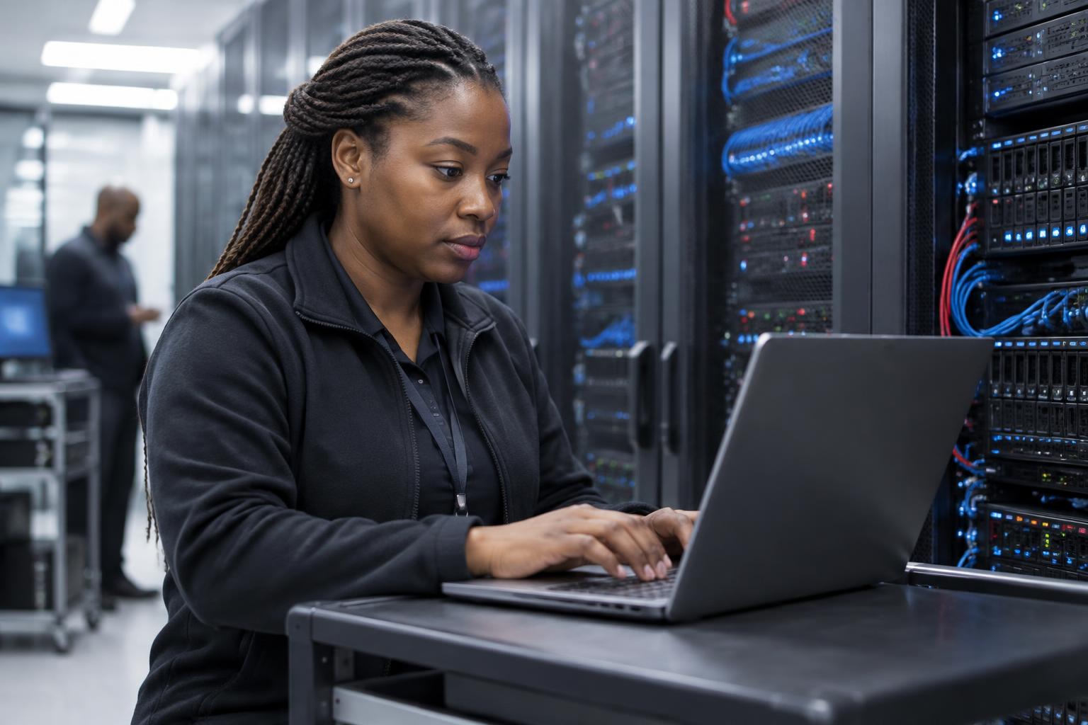 Infrastructure engineer working in a data centre